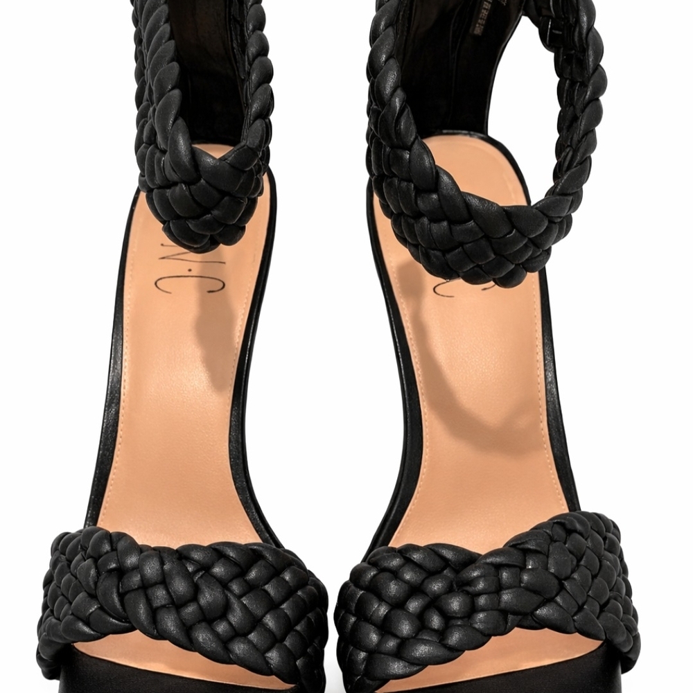 INC Internation Concepts Adaliep Elegant Black Braided Women's Sandals